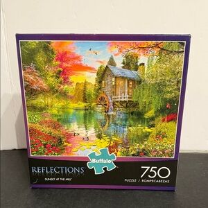 Buffalo Games Jigsaw Puzzle Reflections Sunset at the Mill 750 piece NEW sealed